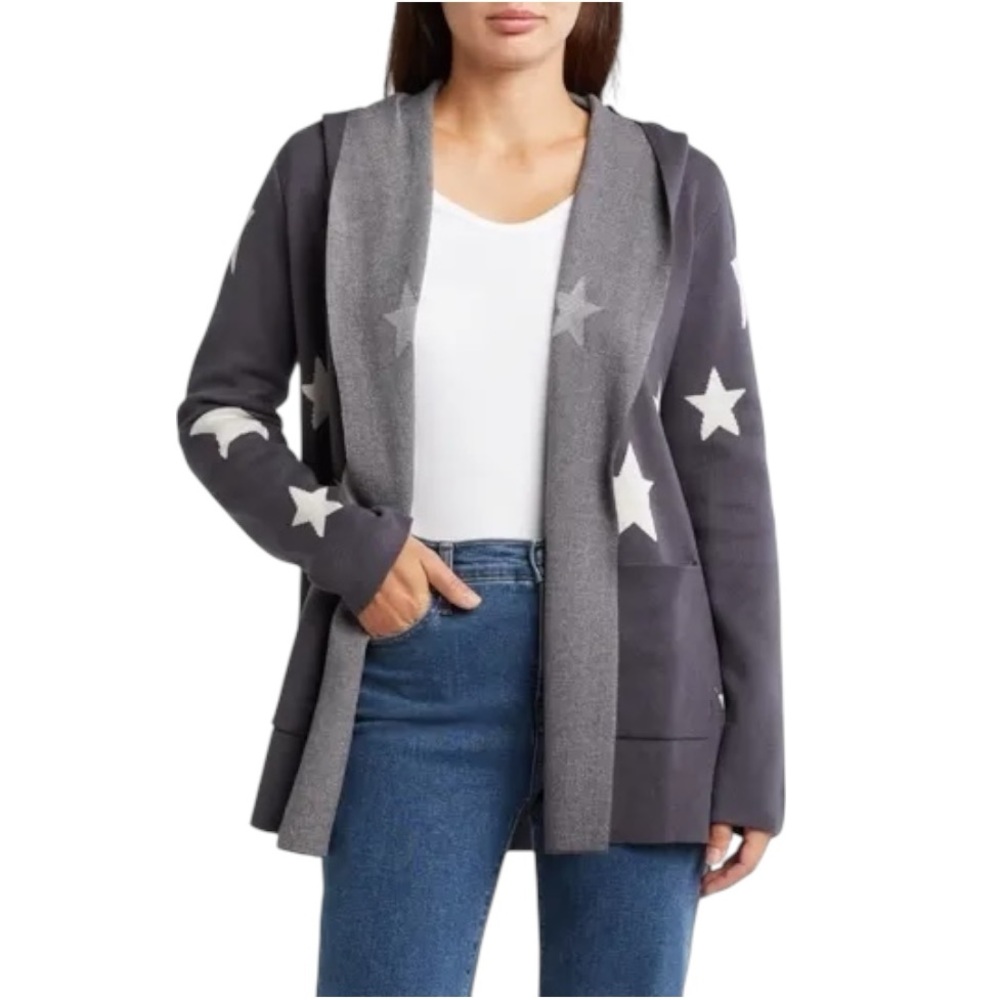 Splendid Scarlet Star Cardigan Gray Small